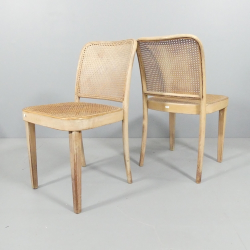 2012 - A pair of beech bentwood model 811 Prague chairs by Josef Hoffman or Josef Frank for Thonet, circa 1... 