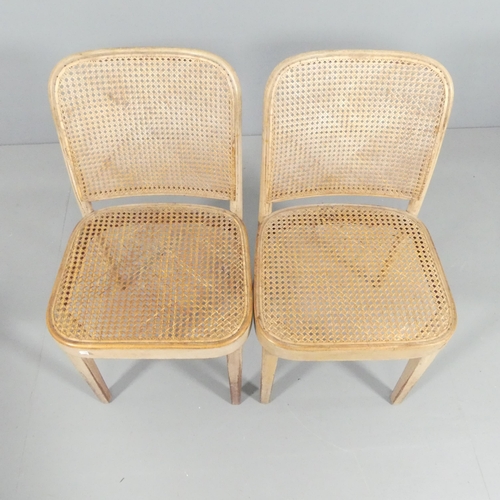 2012 - A pair of beech bentwood model 811 Prague chairs by Josef Hoffman or Josef Frank for Thonet, circa 1... 