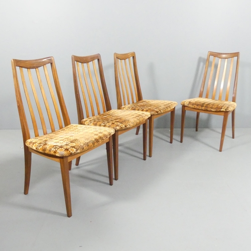 2026 - G-PLAN - a mid-century set of four teak and upholstered Fresco dining chairs, with original upholste... 