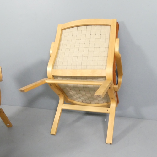 2032 - A pair of mid-century Scandinavian Finn Ostergaard Albert lounge chairs in bent ply, for Kvist Moble... 