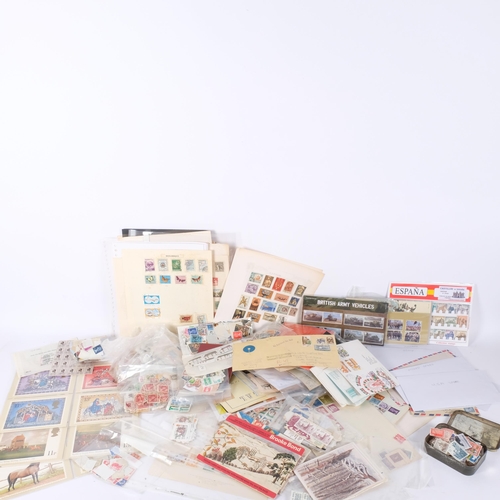 108 - A large collection of various stamps, stock books, First Day Covers etc (boxful), and a collector's ... 