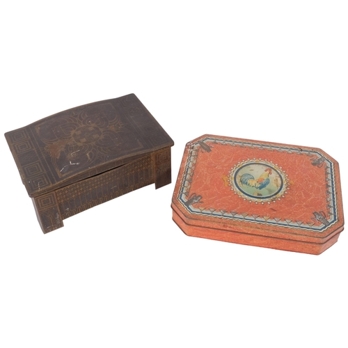 133 - An early 20th century Huntley & Palmers biscuit tin, W24cm, and another also by Huntley & Palmers (2... 