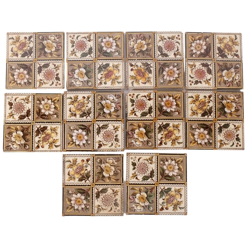143 - 10 Victorian transfer printed tiles
