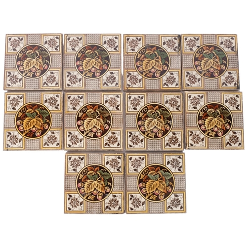 145 - A set of 10 Victorian transfer printed tiles