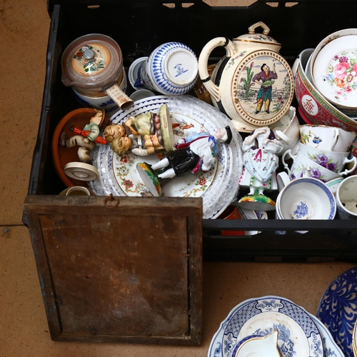 188 - A large quantity of various plates, cups, saucers, etc (boxful)