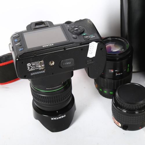 236 - A Pentax K200 digital camera, serial no. 2960296,  and associated SMC Pentax-DA 1:3.5-5.618-55mm AL ... 