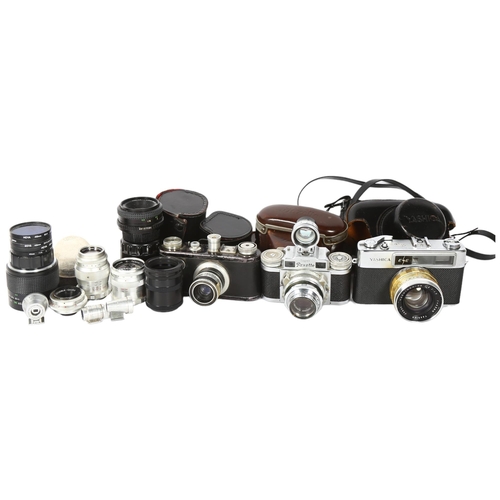 258 - A quantity of Vintage cameras and associated equipment, including a Corfield Periflex 1, ref. NR2094... 