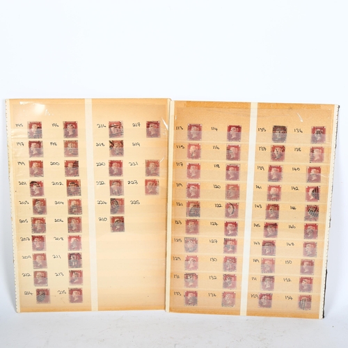 448 - 2 sheets of double-sided Penny Reds 1858 - 1864, with PL219 missing