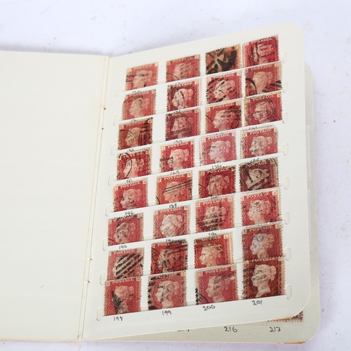 454 - A complete album of Queen Victoria Penny Red plates (PL71 - 224)