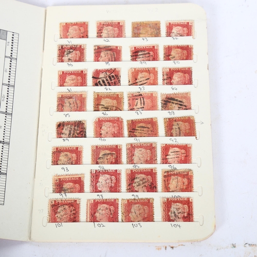 459 - An album of Queen Victoria Penny Red plates, nos. 71 - 244