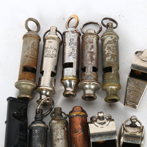 476 - A group of 12 various Vintage whistles, including the Acme Boy Scouts, Thunderer etc