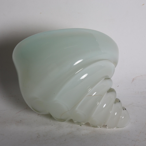 493 - A stylised Art glass vase in the form of a conch shell, L17cm