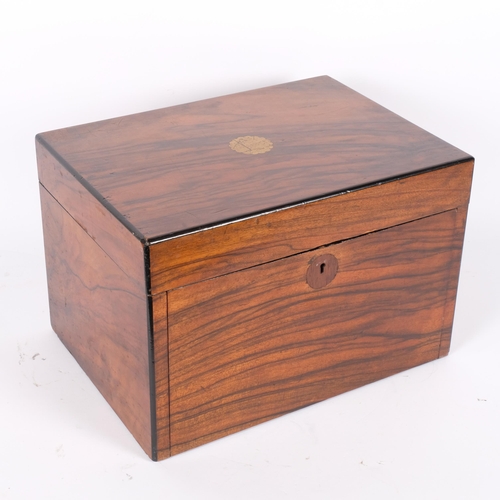 52 - A Victorian walnut travelling writing/vanity box, W34cm, H23cm