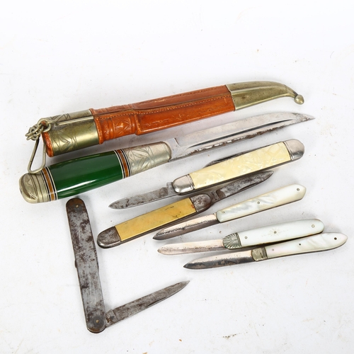 529 - 2 silver-bladed fruit knives, Ophir no. 8323 knife