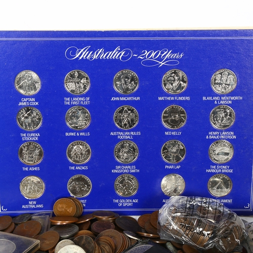 532 - A collection of pre-decimal coins, and various commemorative coins, including the Australia 200 Year... 