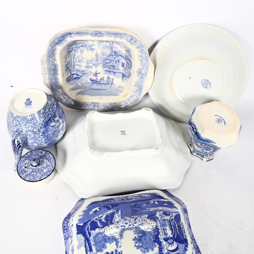 538 - A quantity of Antique and later blue and white china, including a water jug by Booths, a J.Kent Fent... 