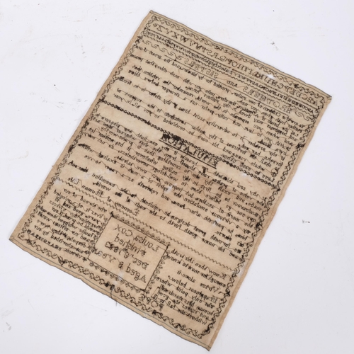 55 - A George III sampler, by Louisa Cox, finished 8th December 1823 aged 8 years