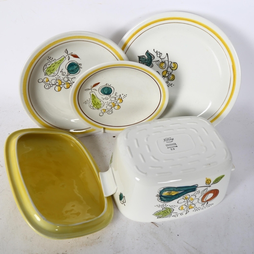 567 - MARIANNE WESTMAN for RORSTRAND, SWEDEN - Granada pattern, a lidded tureen and 3 matching plates, lar... 