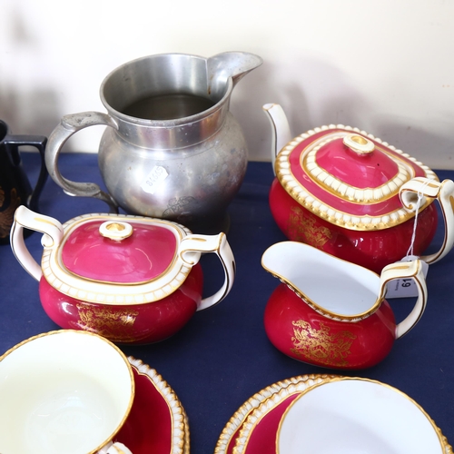 610 - 1950s Spode Clothworker's Guild tea service including teapot (1 saucer commemorating the 1953 Corona... 