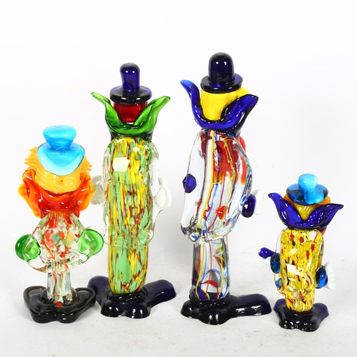 626 - A group of 4 Murano glass clowns, tallest 30cm