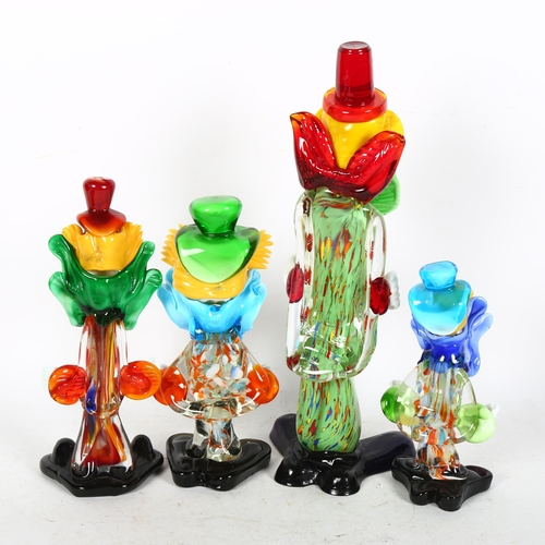 627 - A group of 4 Murano glass clowns, tallest 32cm