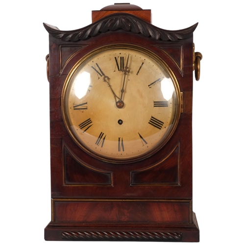 64 - A Regency mahogany-cased 8-day bracket clock, single fusee movement, case height 45cm, complete with... 