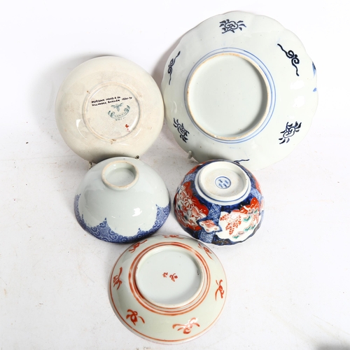 675 - Imari plate, 21cm, Japanese bowl and saucer, Imari bowl and a Staffordshire saucer