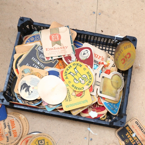 686 - A tray full of Vintage advertising beer mats