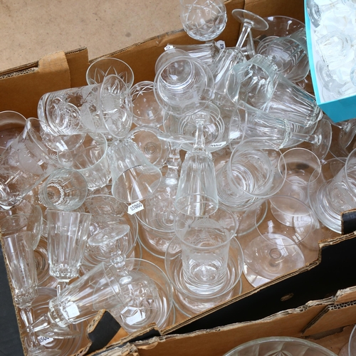 690 - A set of engraved glass tumblers, liqueur glasses etc including Webb, and various glass bowls etc