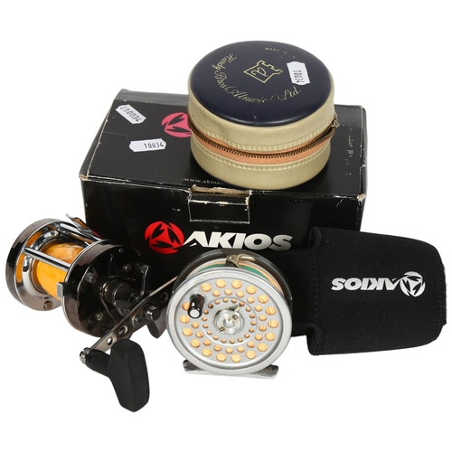 728 - A Hardy Brothers Ltd, Marquis no. 5 fly reel, with zipped case, and an Akios S-line 651 CTM chrome r... 