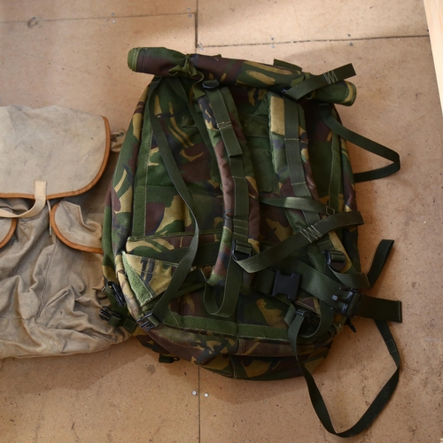 754 - A rambler's rucksack with bamboo frame, and a military Bergen rucksack (2)