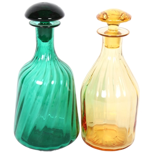 759 - 2 Vintage Whitefriars glass decanters and stoppers, 24.5cm