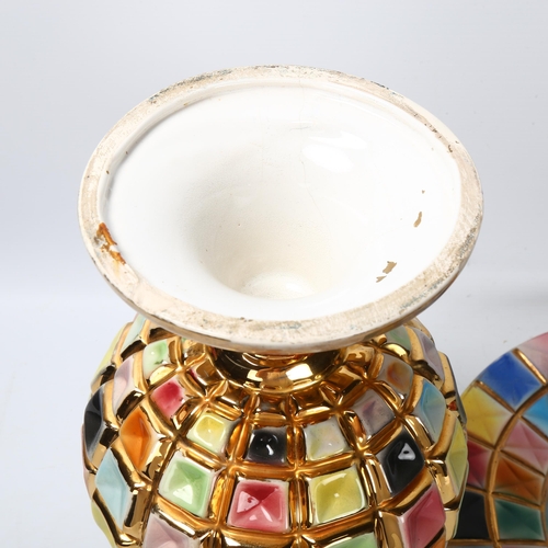 904 - A vintage Italian vase and matching plate, circa 1960s', vase height 33cm, plate diameter 30.5cm