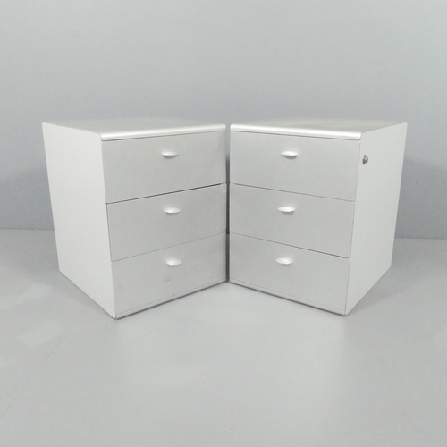 2115 - STUA - a pair of Atlas Jesús Gasca anodised aluminium industrial modular chests / night stands, with... 