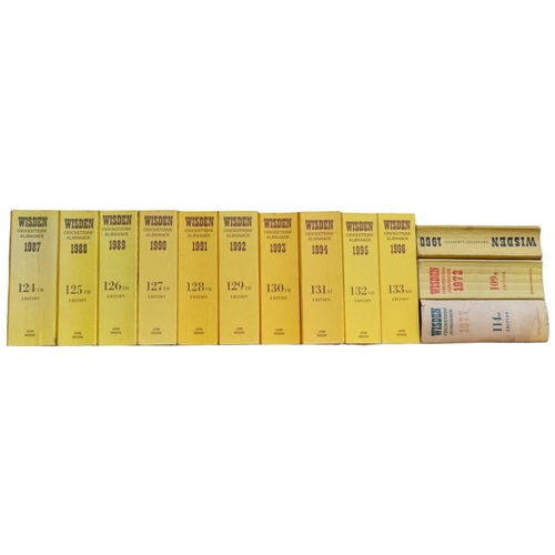 1010 - 13 volumes of The Wisden's Cricketer's Almanac