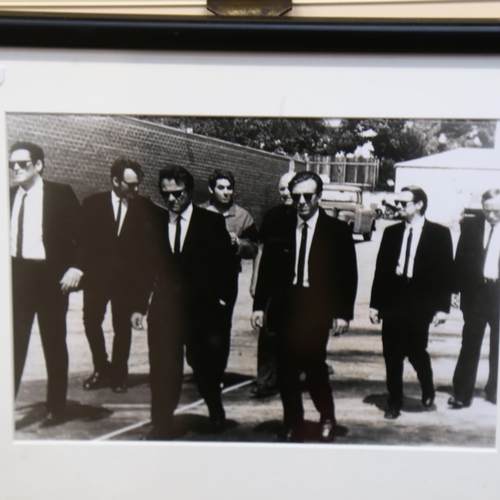 1034 - A black and white print depicting stars of the film Reservoir Dogs, framed