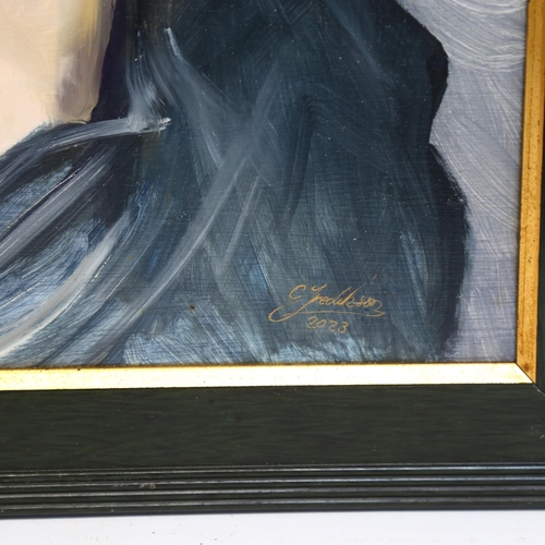 857 - Clive Fredriksson, a framed oil on board, study of a woman, signed bottom right-hand corner, 45cm x ... 