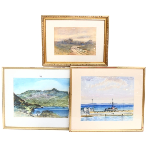 868 - Irene Bache (1901 - 1999), pair of watercolours, Scottish scenes, 25cm x 35cm, framed, and a smaller... 