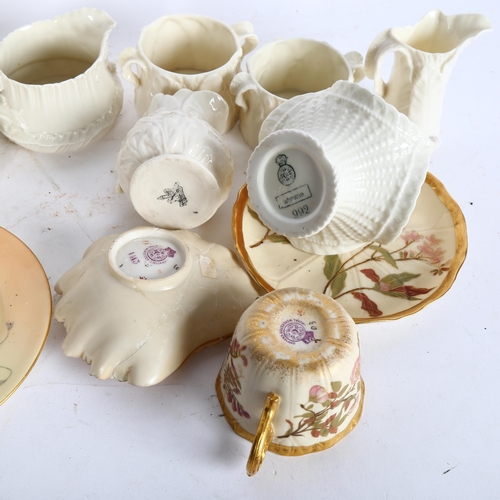 896 - A group of Royal Worcester cream jugs, pots and basket, etc