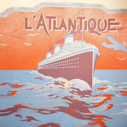 913 - Paul Vallier, France, 2 1930s' pochoir prints for L'Atlantique  stem liner, both laid on paper and l... 