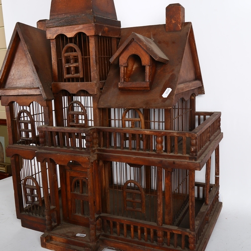 924 - An American Gothic Folk Art bird cage, H74cm