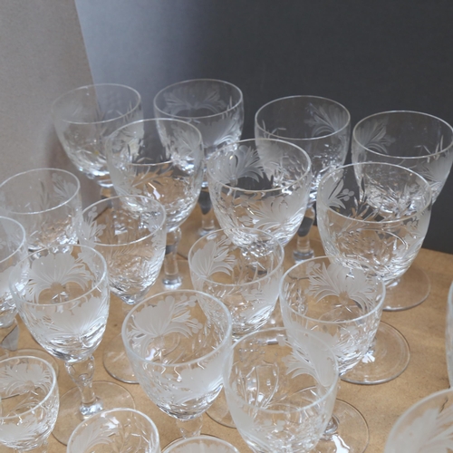 940 - A suite of Sherry and other Royal Brierley English crystal-cut glasses, largest height 13.5cm (23)