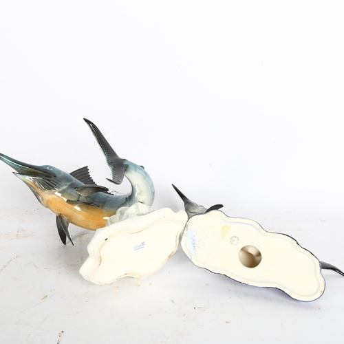 948 - A Beswick ceramic sculpture of a marlin, model 1243, L27cm, and a Goebel, West German ceramic sculpt... 