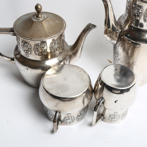 1216 - An early 20th century Orivit silver plated 4-piece tea set, with maker's stamp to the underside