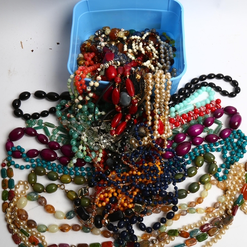 1238 - A large quantity of stone and beadwork necklaces etc