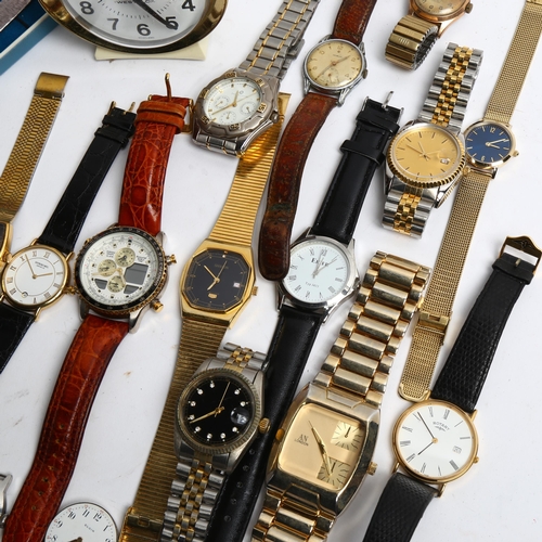 1239 - A box of various quartz and other wristwatches, including Citizen Eco-Drive, an Accurist chronograph... 