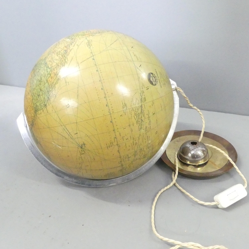 2696 - A hanging illuminated globe. Diameter 35cm.