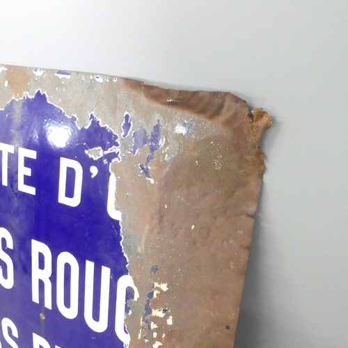 2701 - A large vintage French enamelled road sign. 200x112cm.