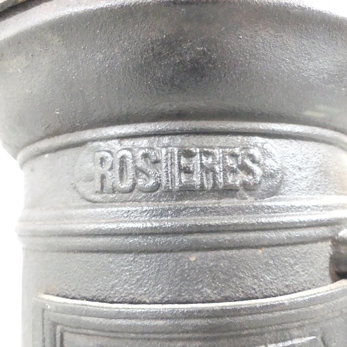 2643 - A French Les Rosieres B4 cast iron woodburning stove. 33x60cm.