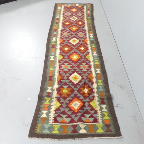 2142 - A Maimana Kilim runner. 292x81cm.